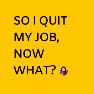 SO I QUIT MY JOB, NOW WHAT?