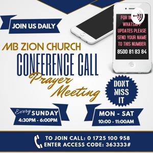MBZC Conference Call Prayer Meeting