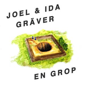 Joel och Ida gräver en grop