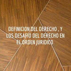 DEFINICION DEL DERECHO , Y LOS DESAFIO DEL DERECHO EN EL ORDEN JURIDICO