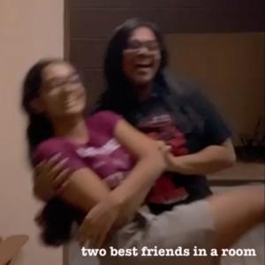 two best friends in a room