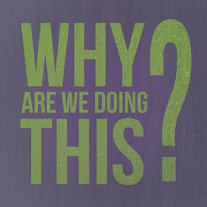 Why Are We Doing This?