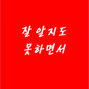 잘 알지도 못하면서