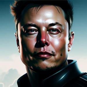 Elon Musk Thinking by Astronaut Man