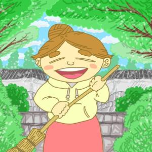 お寺の裏からこんにちは