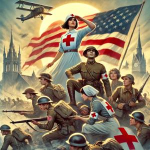 Red Cross Girls with Pershing to Victory