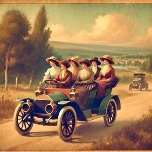 Outdoor Girls in a Motor Car