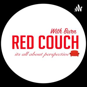 Red Couch With Burn