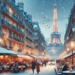 También en París cae nieve