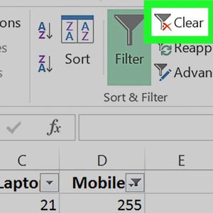 Los Filtros en Excel, Elementos
