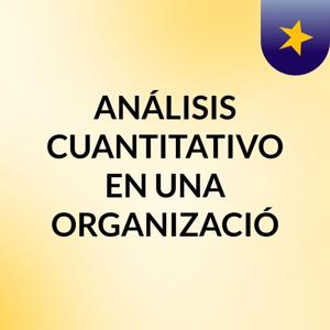 ANÁLISIS CUANTITATIVO EN UNA ORGANIZACIÓ