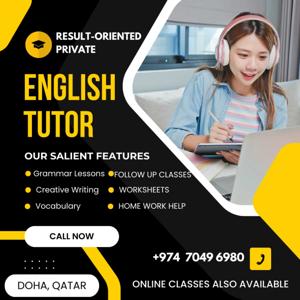 Private English Tutors in Qatar: In-home & Online Teaching Opportunities