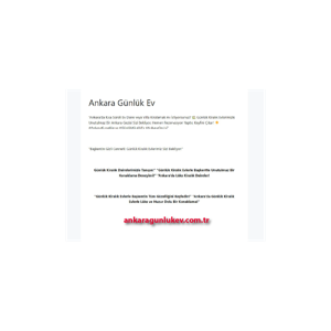 Ankara Günlük Kiralık Ev