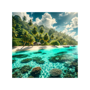 Tourist and corals