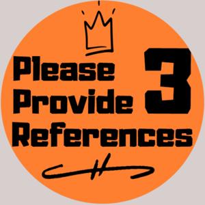 Please Provide 3 References