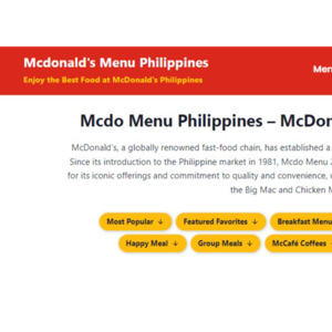McDonald's Philippines: Menu Prices and Value for Money