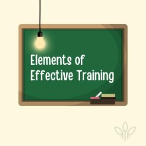 Elements of Effective Training