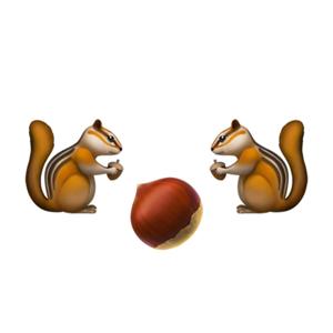 Two Squirrels One Nut