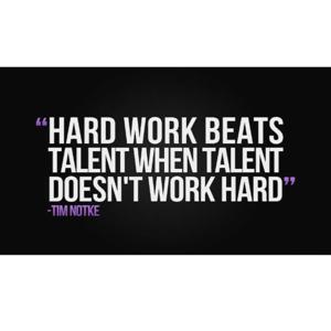 "When talent does not work hard,hard-work beats talent."