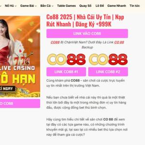 CO88 | Nhà Cái Cá Cược Thể Thao, Casino, Nổ Hũ & Lô Đề Top 1 2025