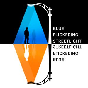 Blue Flickering Street Light