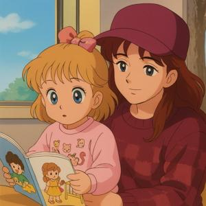 Reading with Theia and Mammy