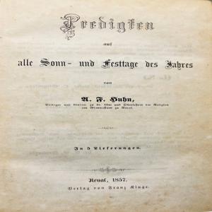 Predigten auf alle Sonn- und Festtage des Jahres von A. F. Huhn