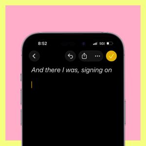 And there I was, signing on