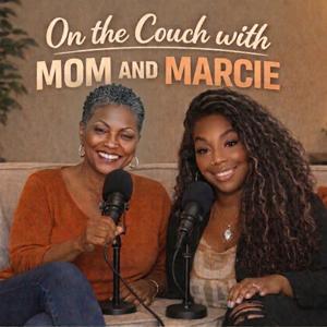 On the couch with Mom and Marcie