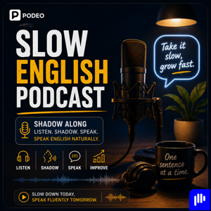 Shadow along with this slow english podcast