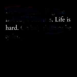Life is a hard test. Focus!