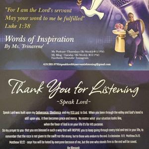 Speak Lord "THY SERVANT IS LISTENING"