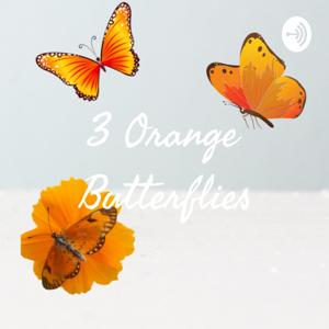 3 Orange Butterflies