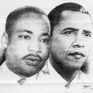 Martin Luther King Jr. and Barack Obama by Maria Cabeza